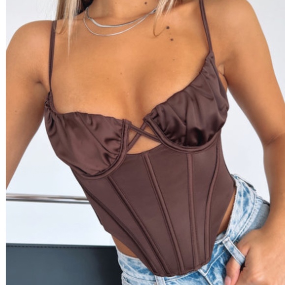 Careless Nights Bustier Chocolate - Picture 1 of 2